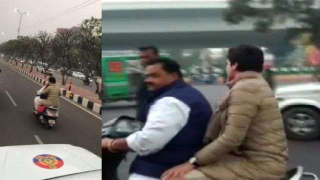 प्रियङ्का गान्धी सवार स्कुटरलाई ६१ सय रुपैयाँ जरिवाना