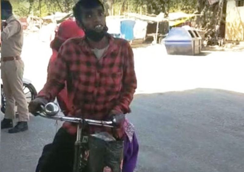 श्रीमतीलाई साइकलमा राखेर ७ सय किलोमिटर यात्रा गर्ने यी मजदुरको कथा