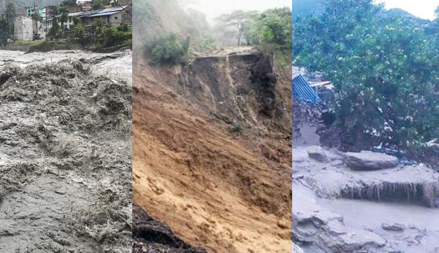 खोटाङमा बाढीपहिरो : सडक अवरुद्ध, विमानस्थल बन्द