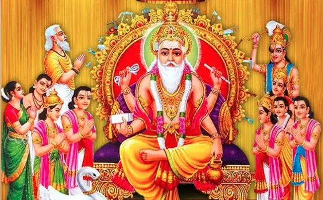 आज विश्वकर्मा पूजा, भगवान विश्वकर्माको विधिपूर्वक पूजा आराधाना गरी मनाउँदै