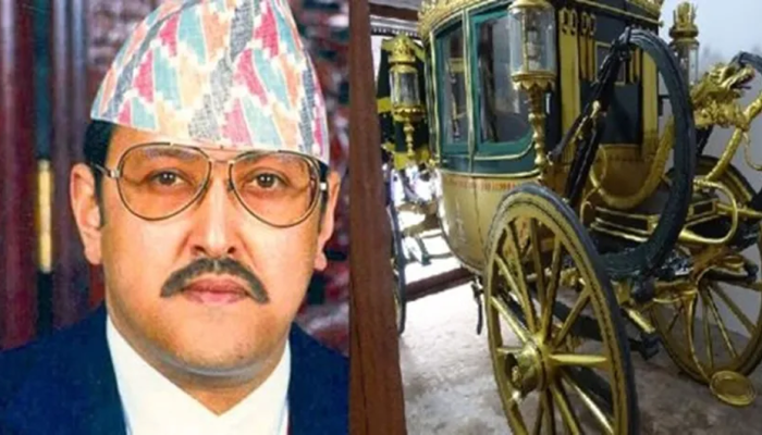 राजा वीरेन्द्रलाई बेलायती महारानी एलिजाबेथ उपहार दिएको बग्गी प्रदर्शनीमा